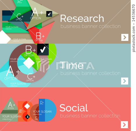 Flat modern info banner set 14536670