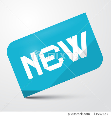 Blue Paper Vector Sticker - Label with New Title 14537647