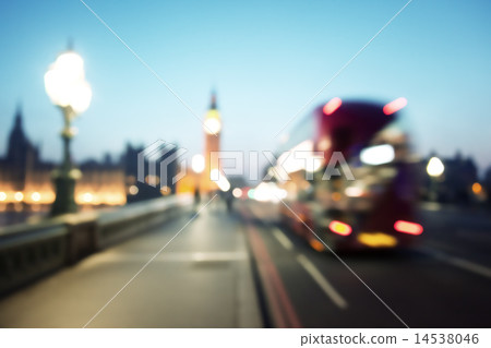 bokeh of Big Ben and Westminster Bridge, London 14538046