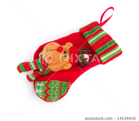 Decorative christmas red sock. Decorative christmas red sock. 14539426