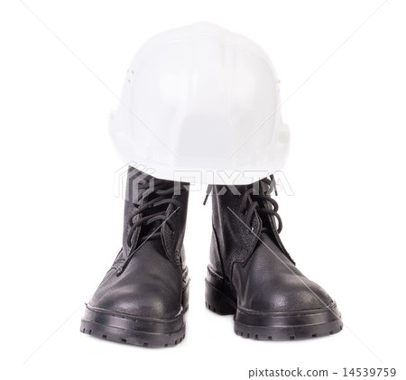 Hard hat and working boots. 14539759