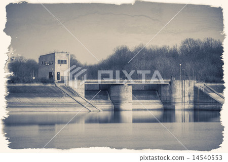 Historic weir in Mietkow, Poland 14540553
