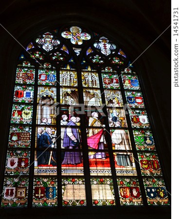 Stained glass Belgium Antwerp Notre Dame cathedral Stained glass Belgium Antwerp Notre Dame cathedral 14541731