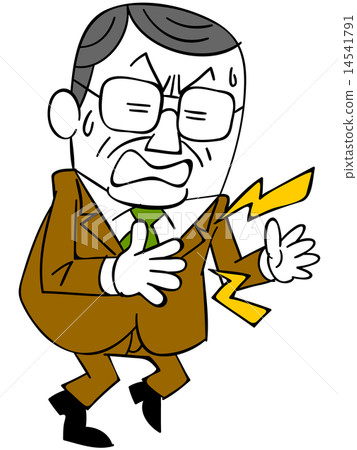 Middle-aged businessman holding down my heart Middle-aged businessman holding down my heart 14541791