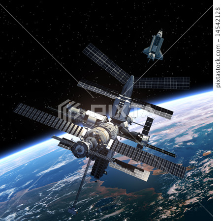 Space Station And Space Shuttle. 14542128