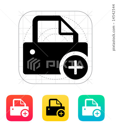 Printer with plus sing icon. Printer with plus sing icon. 14542544