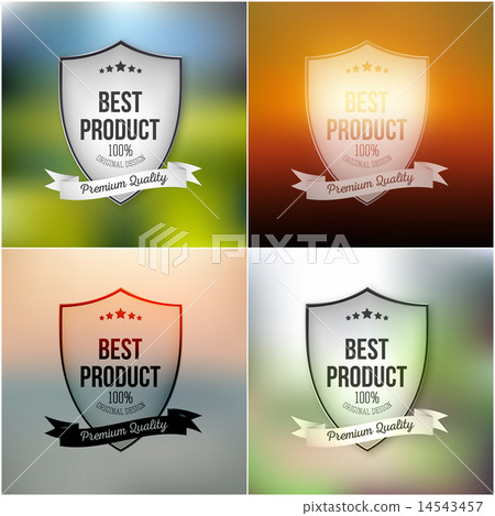 Best product shields set isolated on blurred background 14543457