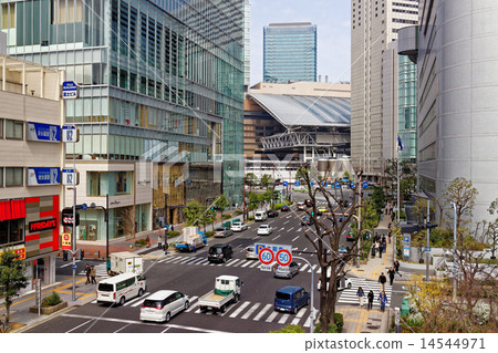 View of Osaka station from the first building in front of the station View of Osaka station from the first building in front of the station 14544971