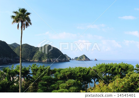 可以看到劍岩的南薩摩Hi-Kaido Hakkei風景 14545401