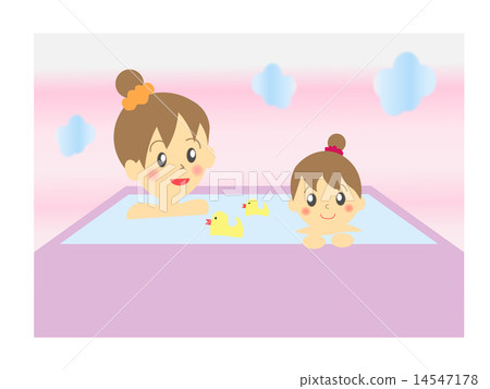 Bathing parent and child 14547178