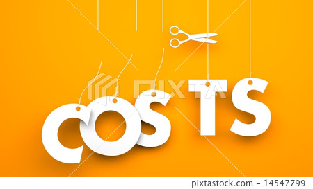 Scissors cuts word COSTS Scissors cuts word COSTS 14547799