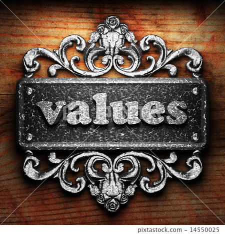 values word of iron on wooden background values word of iron on wooden background 14550025