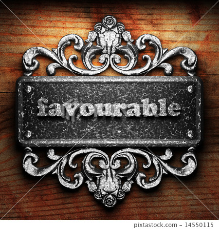favourable word of iron on wooden background 14550115
