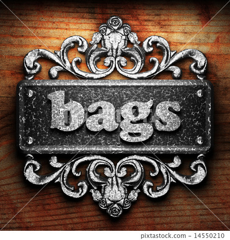 bags word of iron on wooden background bags word of iron on wooden background 14550210