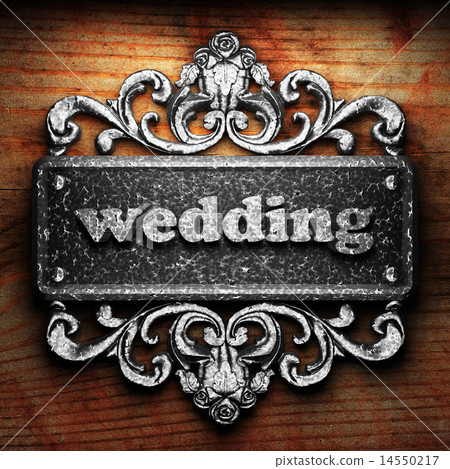 wedding word of iron on wooden background wedding word of iron on wooden background 14550217