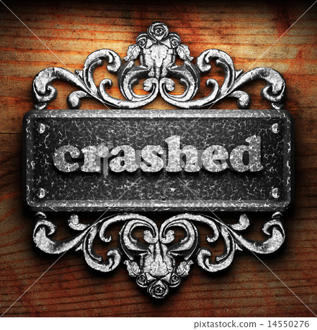crashed word of iron on wooden background crashed word of iron on wooden background 14550276