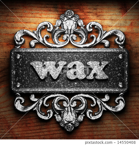 wax word of iron on wooden background wax word of iron on wooden background 14550408