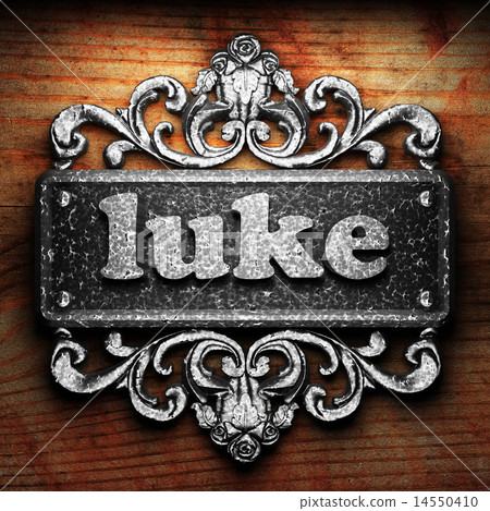 luke word of iron on wooden background luke word of iron on wooden background 14550410
