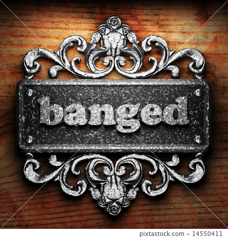 banged word of iron on wooden background banged word of iron on wooden background 14550411