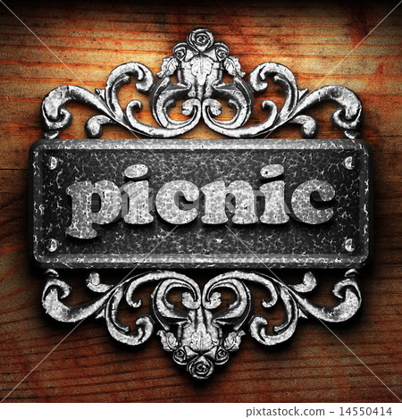 picnic word of iron on wooden background picnic word of iron on wooden background 14550414