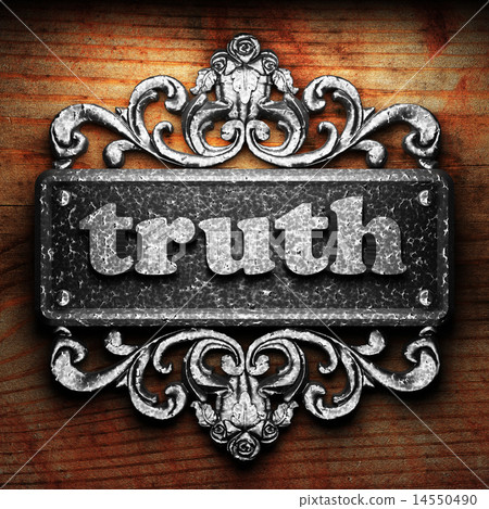 truth word of iron on wooden background 14550490