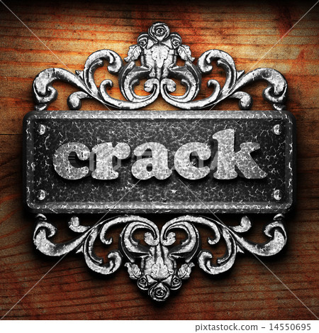 crack word of iron on wooden background crack word of iron on wooden background 14550695