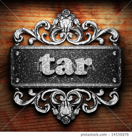 tar word of iron on wooden background 14550876