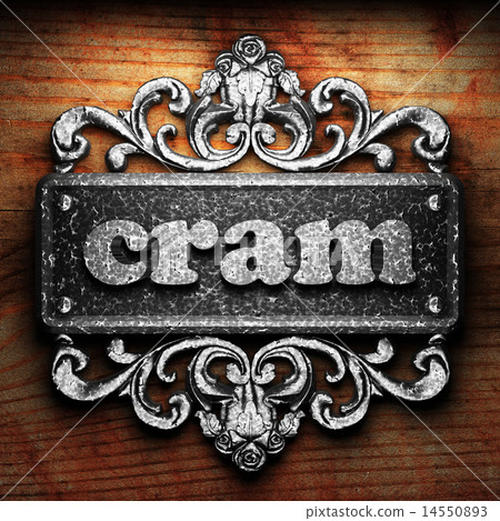 cram word of iron on wooden background cram word of iron on wooden background 14550893