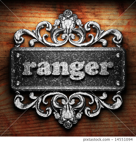 ranger word of iron on wooden background ranger word of iron on wooden background 14551094