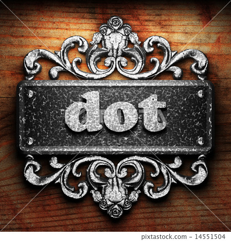 dot word of iron on wooden background 14551504