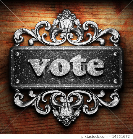 vote word of iron on wooden background vote word of iron on wooden background 14551672