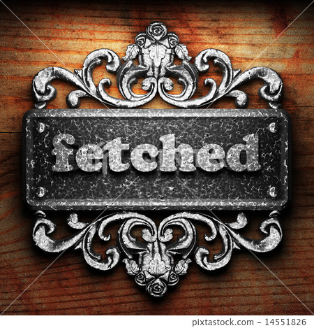 fetched word of iron on wooden background 14551826