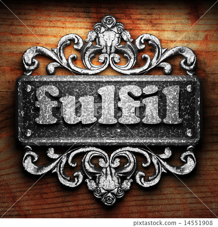 fulfil word of iron on wooden background fulfil word of iron on wooden background 14551908