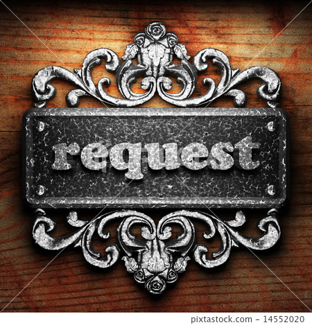 request word of iron on wooden background-插圖素材 [14552020] - PIXTA圖庫
