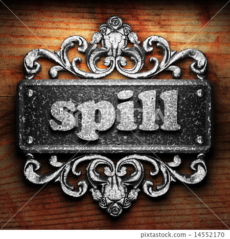spill word of iron on wooden background spill word of iron on wooden background 14552170