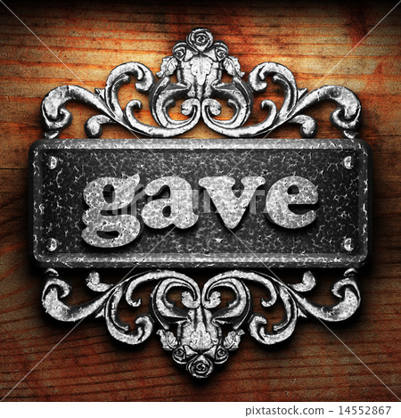 gave word of iron on wooden background gave word of iron on wooden background 14552867