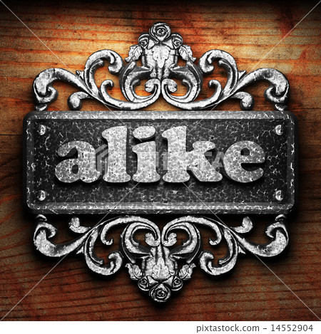 alike word of iron on wooden background 14552904