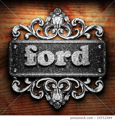 ford word of iron on wooden background 14552994
