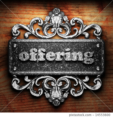offering word of iron on wooden background offering word of iron on wooden background 14553600