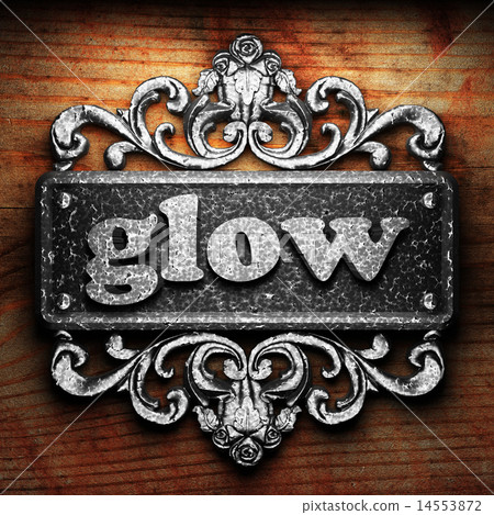 glow word of iron on wooden background 14553872