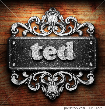 ted word of iron on wooden background ted word of iron on wooden background 14554274