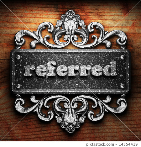 referred word of iron on wooden background 14554419