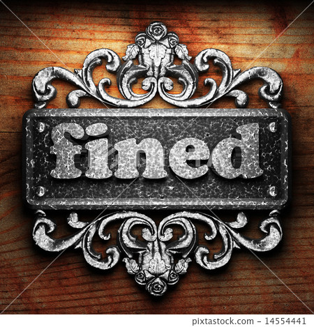 fined word of iron on wooden background 14554441