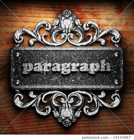 paragraph word of iron on wooden background paragraph word of iron on wooden background 14554967