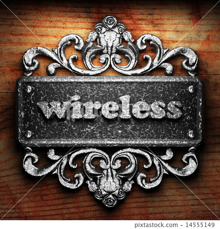 wireless word of iron on wooden background wireless word of iron on wooden background 14555149