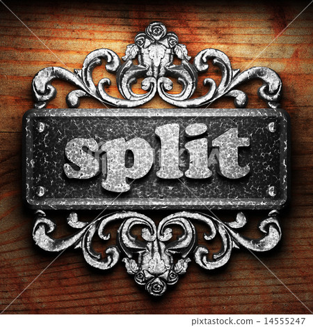 split word of iron on wooden background split word of iron on wooden background 14555247