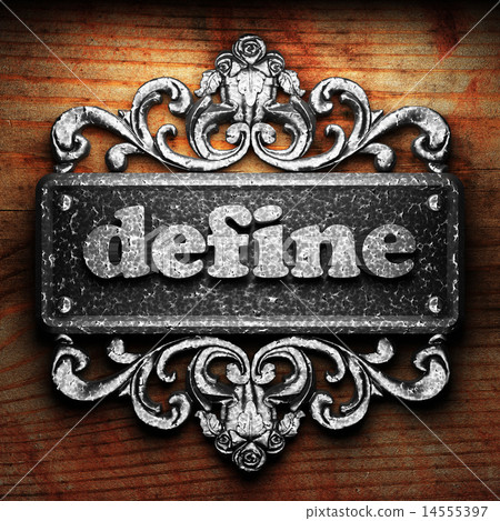 define word of iron on wooden background 14555397