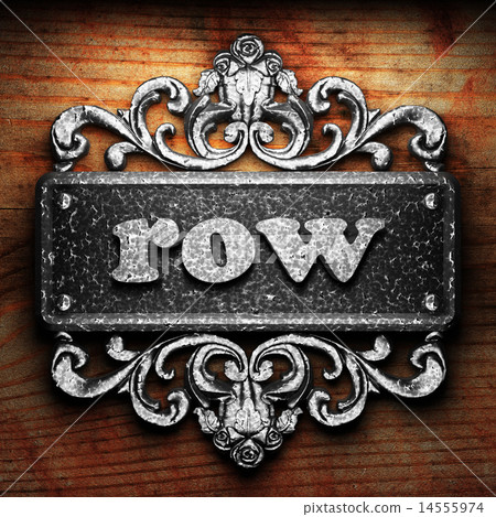 row word of iron on wooden background 14555974