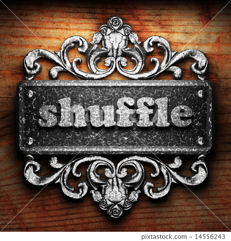 shuffle word of iron on wooden background shuffle word of iron on wooden background 14556243
