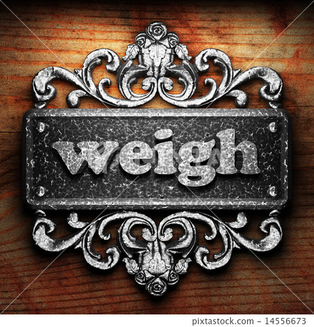 weigh word of iron on wooden background weigh word of iron on wooden background 14556673